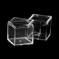 Boîte à faveur en acrylique, Cube Transparent avec couvercle de 45mm, petite boîte d'affichage transparente pour fête d'anniversaire et de remise de diplôme