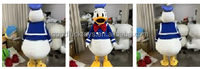 Magnifique Costume de Mascotte Donald le Canard Célèbre, Taille Réelle, pour Humain, Déguisement Cosplay d'Animal de Dessin Animé