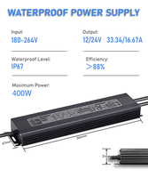 Alimentation LED étanche de haute qualité, AC vers DC 12V 24V, driver LED 100W 200W 300W 400W, alimentation pour bande lumineuse LED