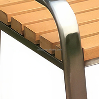 Banc en bois composite WPC imperméable, siège en PVC composite avec dossier pour parc public extérieur et jardin d'école