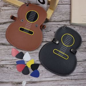 Porte-médiators de guitare en cuir PU, sac pour médiators, étui pour médiators avec fermeture à pression, cadeau pour guitariste - Product Image 1