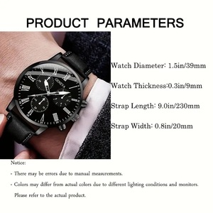 GINEBRA Trendy <span class=keywords><strong>2</strong></span> piezas/set negro Delgado minimalista esfera grande reloj de viaje de negocios y pulsera conjunto de regalo para hombres estilo urbano - Product Image 2
