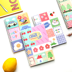 OEM Volver a la escuela A5 Impreso Espiral Encuadernación Hojas <span class=keywords><strong>de</strong></span> Notepads-100 PVC/PP Cubierta a granel Organizadores <span class=keywords><strong>de</strong></span> estudiantes para librería Cadenas Regalo - Product Image 2