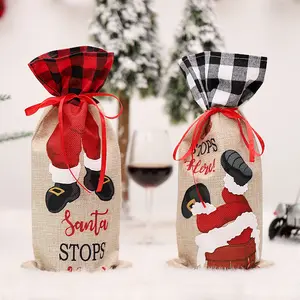 Рождественская Обложка для бутылки вина, Рождественская Обложка для бутылки для дома, рождественские украшения, подарки, Рождественский логотип, изображение 20 г