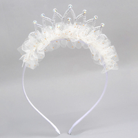 CN bandeau princesse en organza avec nœud scintillant et couronne en strass bandeau de fête pour filles accessoires de cheveux