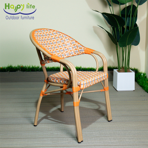 Table et chaises de salle à manger d'extérieur Happy Life, <span class=keywords><strong>chaise</strong></span> de patio <span class=keywords><strong>en</strong></span> <span class=keywords><strong>rotin</strong></span> pour restaurant, cadre <span class=keywords><strong>en</strong></span> aluminium pour parc, <span class=keywords><strong>cuisine</strong></span>, école - Product Image 1