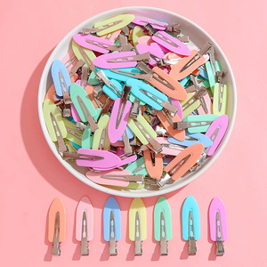 Barrette <span class=keywords><strong>plate</strong></span> sans couture Y2K mignonne couleur unie bonbon, accessoire de coiffure et de maquillage pour femmes et filles - Product Image 1