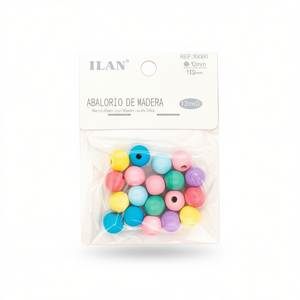 Perline in Legno Ilan 12mm Colorate per Lavori Artigianali - Product Image 1