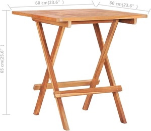 Portable Durable Wood Surface Solid Solid Acacia Wood Foldable Rectangle Picnic <b>Table</b> for Outdoor Patio or Garden Use - Product Image 3