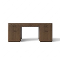 Bureau de direction en bois cannelé FERLY, bureau moderne pour la maison ou le bureau, avec tiroirs de rangement pour la salle d'étude