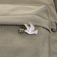Colombe de la paix Feuille d'olivier Épingles en émail Symbole d'espoir Broche Revers Badge Bijoux Décoration Cadeau pour les amis
