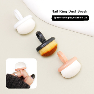 Petite brosse de nettoyage pour ongles en plastique nylon souple, blanche, rose, noire, pour éliminer la poussière des bagues, outil de manucure pour salon - Product Image 1