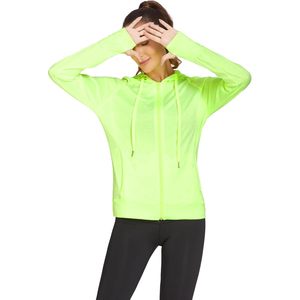 Sudadera con capucha para correr para mujer, con cremallera, bolsillo, transpirable, de secado rápido, con orificios para los pulgares, ropa deportiva - Product Image 3