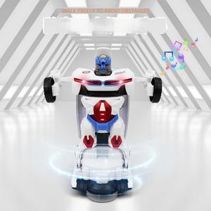 Đồ chơi ô tô điện đa năng biến hình <span class=keywords><strong>robot</strong></span> xoay, có đèn và nhạc, dành cho bé trai và bé gái - Product Image 2