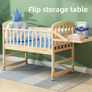 <span class=keywords><strong>Culla</strong></span> in Legno di Pino Multifunzionale, Design Semplice, Non Verniciata, Dondolo Oscillante Sicuro per Neonati, Movibile ed Espandibile, per Uso Ospedaliero - Product Image 4