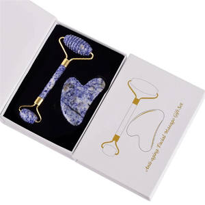 Rodillo Facial de Jade Morado, Verde y Negro, Herramienta de Masaje Facial de Cuarzo Rosa, Rodillo de Jade Gua Sha, Caja de Gua Sha - Product Image 5