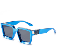 Nouvelles Lunettes de Soleil Carrées Grand Cadre Tendance UV Luxe Millionnaire Designer Marque Célèbre Homme Femme