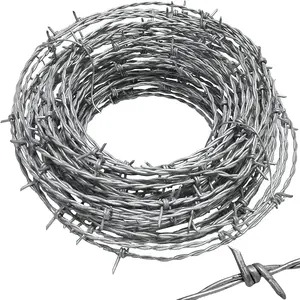 Nhà Máy barbedwire hàng rào gi barb arame farpado 500m Điện nhúng nóng mạ kẽm dây thép gai