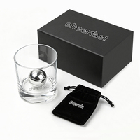 Ensemble de boules de glace pour whisky à prix réduit, en acier inoxydable, avec couvercle noir et plateau, coffret cadeau pour homme
