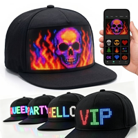 Gorras de béisbol LED, mensajes de desplazamiento, pantalla de sombreros, pantalla recargable USB, gorro de Navidad LED programable con luces LED