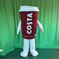 Costume de mascotte tasse à café professionnelle personnalisée, taille adulte, pour publicité, MOQ 1 pièce