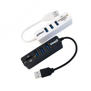 Combo 3 Ports Micro Card Reader SD/TF USB Splitter TF Card Computer Adapter USB Extend For Hard Disk Wired Mouse Keyboa
