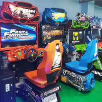 Simulateur de course automobile d'arcade Fast Furious, machine de course 220V, langue anglaise, fonctionnement à pièces, matériau métallique pour les zones de jeux