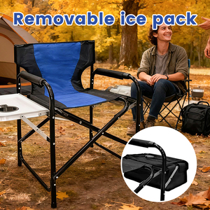 Ghế câu cá gấp gọn, chất lượng cao, di động, dùng cho ngoài trời, đi cắm trại, đi bộ đường dài, du lịch, có giá đỡ cần câu - Product Image 4