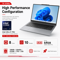 Ordinateur portable OEM personnalisé Intel Ultra 5 115U, 15,6 pouces, Windows 11 Pro, clavier rétroéclairé, déverrouillage par empreinte digitale