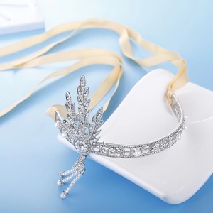 Bán Sỉ Vương Miện Đám Cưới Cổ Điển The <span class=keywords><strong>Great</strong></span> <span class=keywords><strong>Gatsby</strong></span> Baroque Cho Nữ Băng Đô Đính Đá Ngọc Trai Phụ Kiện Tóc - Product Image 3