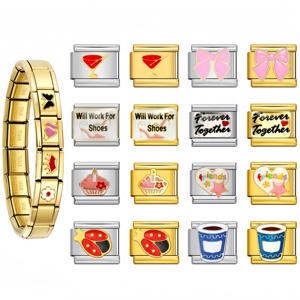 Bracciale con ciondoli Y2K all'ingrosso, simpatico, in acciaio inossidabile, con ciondoli a forma di cuore, moto, fotocamera, fiocco, per gioielli fai da te da donna, idea regalo - Product Image 1