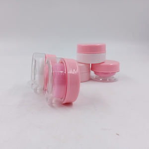 Plastik Kosong 5G 10G 15G Cute Perjalanan Merah Muda Kecil Sampel Lip Balm Wadah Kulit Perawatan Wajah Krim Lotion Kosmetik PP <span class=keywords><strong>Jar</strong></span> Set - Product Image 5