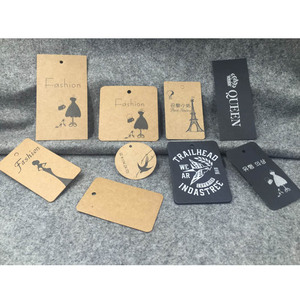 Étiquette suspendue en kraft brun avec logo imprimé noir et cordon en lin - Product Image 5