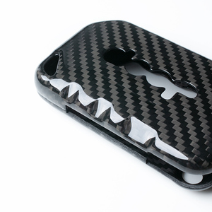 Étui de protection pour clé de voiture en fibre de carbone T-Carbon, pièce <span class=keywords><strong>auto</strong></span> pour Jeep Rubicon <span class=keywords><strong>Grand</strong></span> Cherokee, coque de protection pour télécommande, accessoires intérieurs - Product Image 4