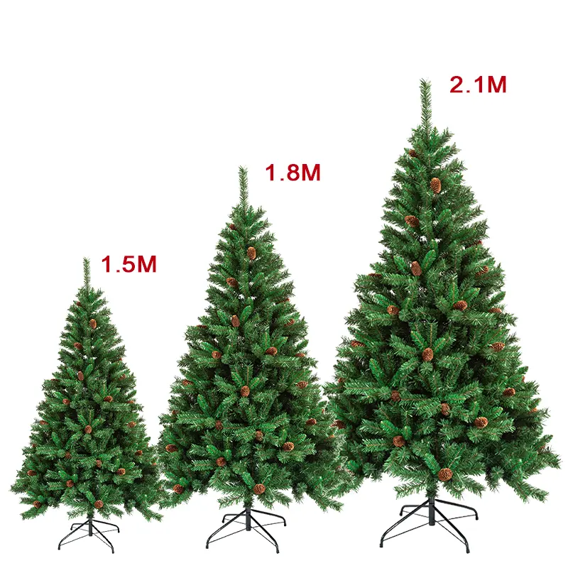 Grosir murah dekorasi Natal buatan Premium berengsel pra-nyala berbondong pohon Natal realistis