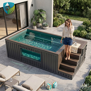 Piscine hors sol préfabriquée contemporaine avec <span class=keywords><strong>coque</strong></span> modulaire en fibre de verre <span class=keywords><strong>pour</strong></span> jardin extérieur, <span class=keywords><strong>spa</strong></span> domestique, unité de bain à remous – Offre Spéciale - Product Image 6
