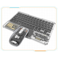Ensemble de souris mécanique sans fil, clavier rétroéclairé, design ultra fin, 800-2400 DPI, connexion USB, stock disponible pour le jeu Android