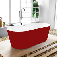 Baignoire autoportante en acrylique pour hôtel, baignoires extérieures en surface solide, bains de trempage