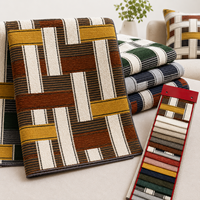 Housse de coussin de canapé moderne en tissu tissé 100% polyester 590GSM, motif géométrique à carreaux jacquard, tissu pour meubles sur mesure