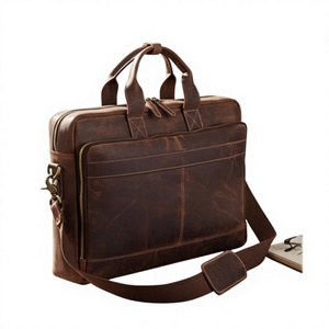 Compre las últimas bolsas de oficina para hombre de cuero genuino con correa para el hombro, ligeras y personalizables, bolsas para portátil de cuero, bolsos de mano en venta. - Product Image 1