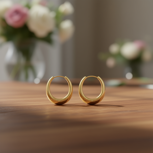 Orecchini a Cerchio S. Dolce & Gabbana Placcati in Oro 24K, Lega di Zinco, Gioielli Unisex Classici alla Moda E4580 - Product Image 2