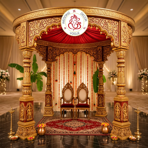 Indian <b>Wedding</b> Mandap Adjustable Crystal Stage Canopy <b>Frame</b> With Flower Stand Photo Decor <b>Wedding</b> Decoration - Product Image 3