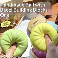Balle Squishy Faite Main en TPR en Forme de Boulette Vapeur, Jouet Anti-Stress Réaliste avec Son de Craquellement et de Croustillement