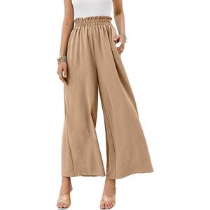 <span class=keywords><strong>Pantaloni</strong></span> larghi Casual a gamba larga da <span class=keywords><strong>donna</strong></span> di nuovo arrivo <span class=keywords><strong>pantaloni</strong></span> a gamba Ultra larga in cotone e <span class=keywords><strong>lino</strong></span> a vita alta per <span class=keywords><strong>donna</strong></span> - Product Image 3