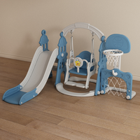 Ensemble de balançoire et toboggan en plastique d'intérieur de haute qualité, durable, en promotion, sûr et amusant pour les tout-petits et les jeunes enfants
