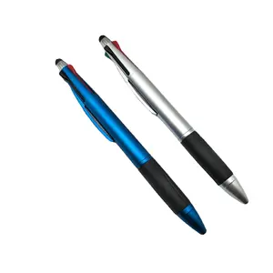 Stylus 4 ב 1 פלסטיק עט רב צבע עט כדורי