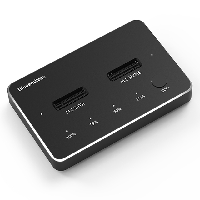 10Gbps M.2 NVME 2 Bay Duplicator Dual Bay SSD SATA Clone NGFF Docking Station M2 SATA Docking Station Duplicator Offline Cloner