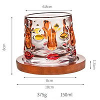 Verres à vin en verre rotatifs, verres à vin modernes peints à la main pour les bars, verres à vin en verre épais personnalisés
