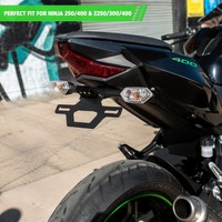Soporte de matrícula de aluminio CNC para Kawasaki Ninja 250 400 Z250 Z300 Z400 2018-2025, kit de eliminación de guardabarros trasero (Tail Tidy)
