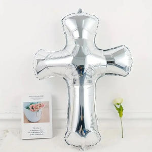 Globo de Aluminio Ecológico en Forma de Cruz, Decoración Navideña Cristiana, Dorado, para Fiestas - Product Image 6